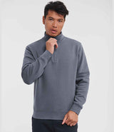 Russell Athletic Authentic Zip Neck Sweatshirt | Convoy Grey thumbnail 1