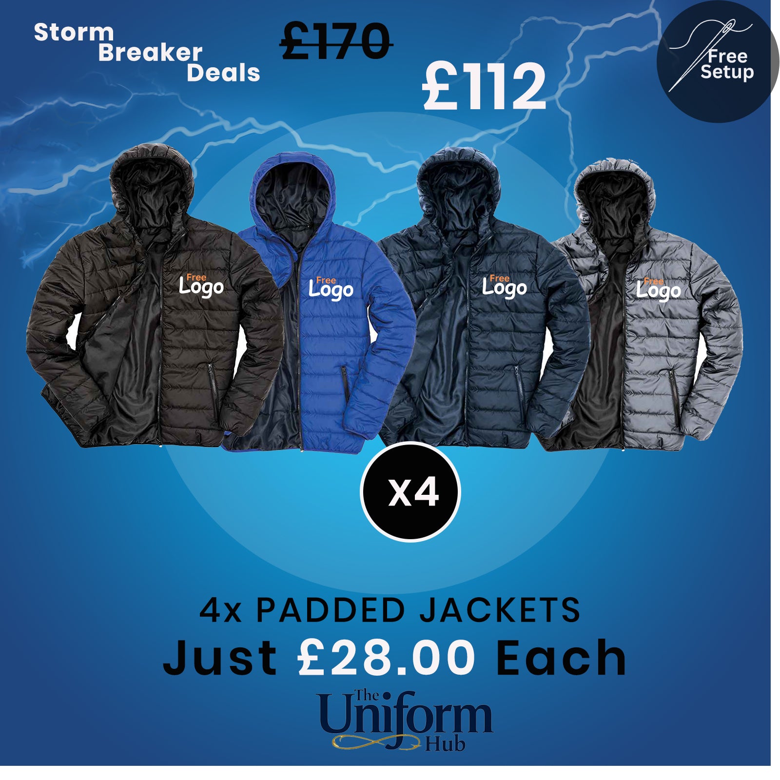 Storm Breaker Deals - 4x Result Soft Padded Jackets