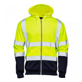 Supertouch Hi Vis Yellow 2 Tone Hooded Zipped Sweatshirt thumbnail 1