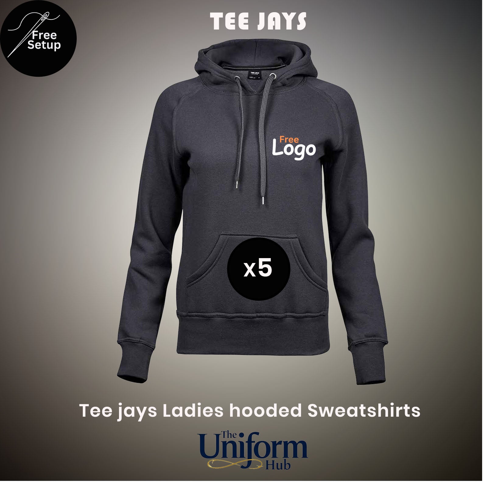 Tee Jays Ladies Hooded Sweatshirt Deal x5