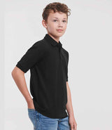 Russell Athletic Kids Poly/Cotton Piqué Polo Shirt | Black thumbnail 3