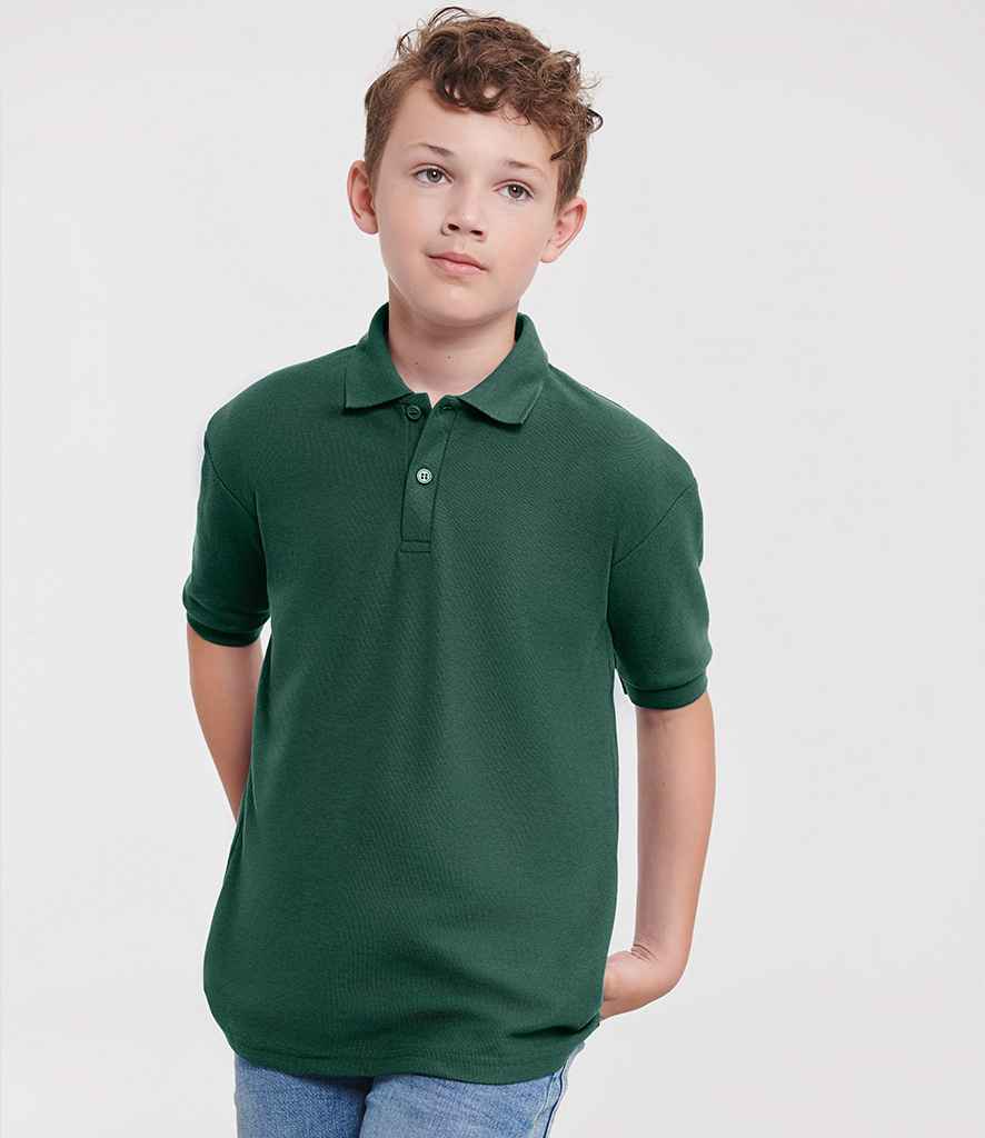Russell Athletic Kids Poly/Cotton Piqué Polo Shirt | Bottle Green