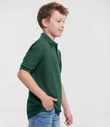 Russell Athletic Kids Poly/Cotton Piqué Polo Shirt | Bottle Green thumbnail 3