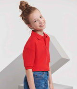 Russell Athletic Kids Poly/Cotton Piqué Polo Shirt | Bright Red thumbnail 3