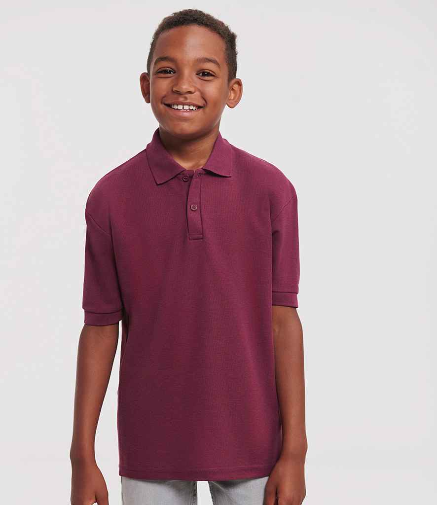 Russell Athletic Kids Poly/Cotton Piqué Polo Shirt | Burgundy