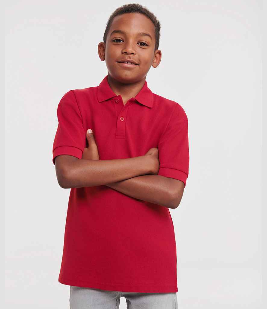 Russell Athletic Kids Poly/Cotton Piqué Polo Shirt | Classic Red