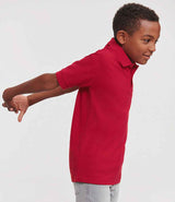 Russell Athletic Kids Poly/Cotton Piqué Polo Shirt | Classic Red thumbnail 3