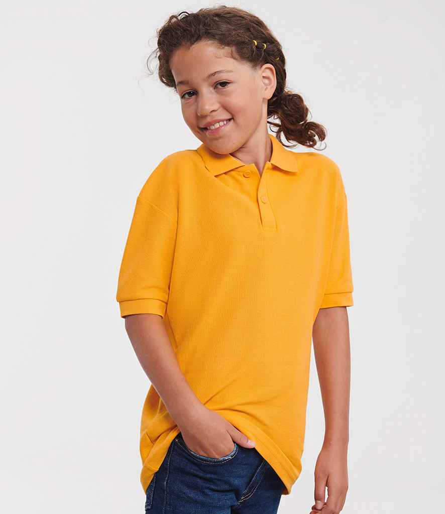 Russell Athletic Kids Poly/Cotton Piqué Polo Shirt | Gold