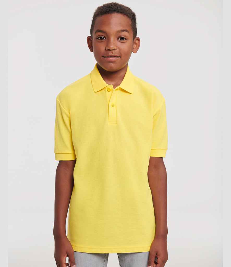 Russell Athletic Kids Poly/Cotton Piqué Polo Shirt | Yellow
