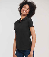 Russell Athletic Ladies Classic Poly/Cotton Piqué Polo Shirt | Black thumbnail 3