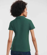 Russell Athletic Ladies Classic Poly/Cotton Piqué Polo Shirt | Bottle Green thumbnail 2