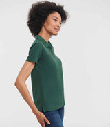 Russell Athletic Ladies Classic Poly/Cotton Piqué Polo Shirt | Bottle Green thumbnail 3