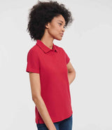 Russell Athletic Ladies Classic Poly/Cotton Piqué Polo Shirt | Classic Red thumbnail 3
