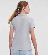 Russell Athletic Ladies Classic Poly/Cotton Piqué Polo Shirt | Light Oxford thumbnail 3