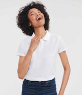 Russell Athletic Ladies Classic Poly/Cotton Piqué Polo Shirt | White thumbnail 1