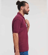 Russell Athletic Poly/Cotton Piqué Polo Shirt | Burgundy thumbnail 3