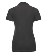 Russell Athletic Ladies Stretch Piqué Polo Shirt | Black thumbnail 5