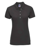 Russell Athletic Ladies Stretch Piqué Polo Shirt | Black thumbnail 4
