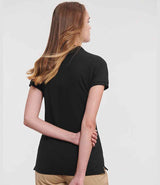 Russell Athletic Ladies Stretch Piqué Polo Shirt | Black thumbnail 2