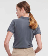 Russell Athletic Ladies Stretch Piqué Polo Shirt | Convoy Grey thumbnail 2
