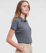 Russell Athletic Ladies Stretch Piqué Polo Shirt | Convoy Grey thumbnail 3
