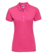 Russell Athletic Ladies Stretch Piqué Polo Shirt | Fuchsia thumbnail 4