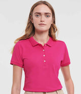 Russell Athletic Ladies Stretch Piqué Polo Shirt | Fuchsia thumbnail 1
