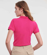 Russell Athletic Ladies Stretch Piqué Polo Shirt | Fuchsia thumbnail 2