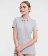 Russell Athletic Ladies Stretch Piqué Polo Shirt | Light Oxford thumbnail 1