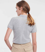 Russell Athletic Ladies Stretch Piqué Polo Shirt | Light Oxford thumbnail 2