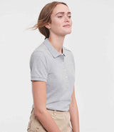 Russell Athletic Ladies Stretch Piqué Polo Shirt | Light Oxford thumbnail 3