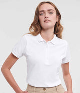 Russell Athletic Ladies Stretch Piqué Polo Shirt | White thumbnail 1