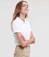 Russell Athletic Ladies Stretch Piqué Polo Shirt | White thumbnail 3