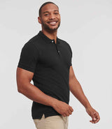 Russell Athletic Stretch Piqué Polo Shirt | Black thumbnail 3