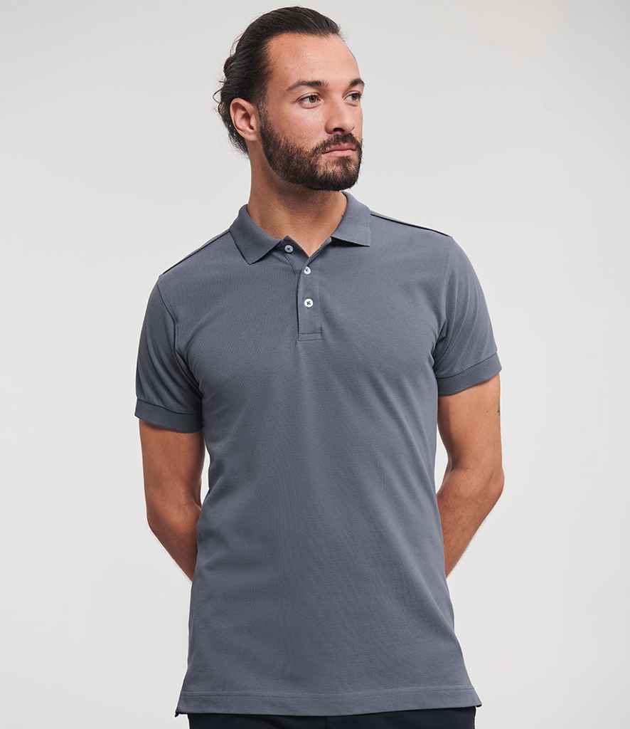 Russell Athletic Stretch Piqué Polo Shirt | Convoy Grey