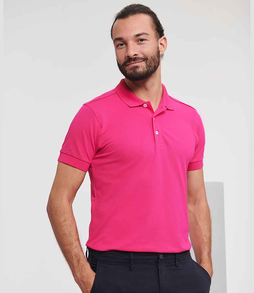 Russell Athletic Stretch Piqué Polo Shirt | Fuchsia