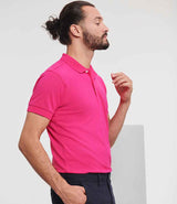 Russell Athletic Stretch Piqué Polo Shirt | Fuchsia thumbnail 3