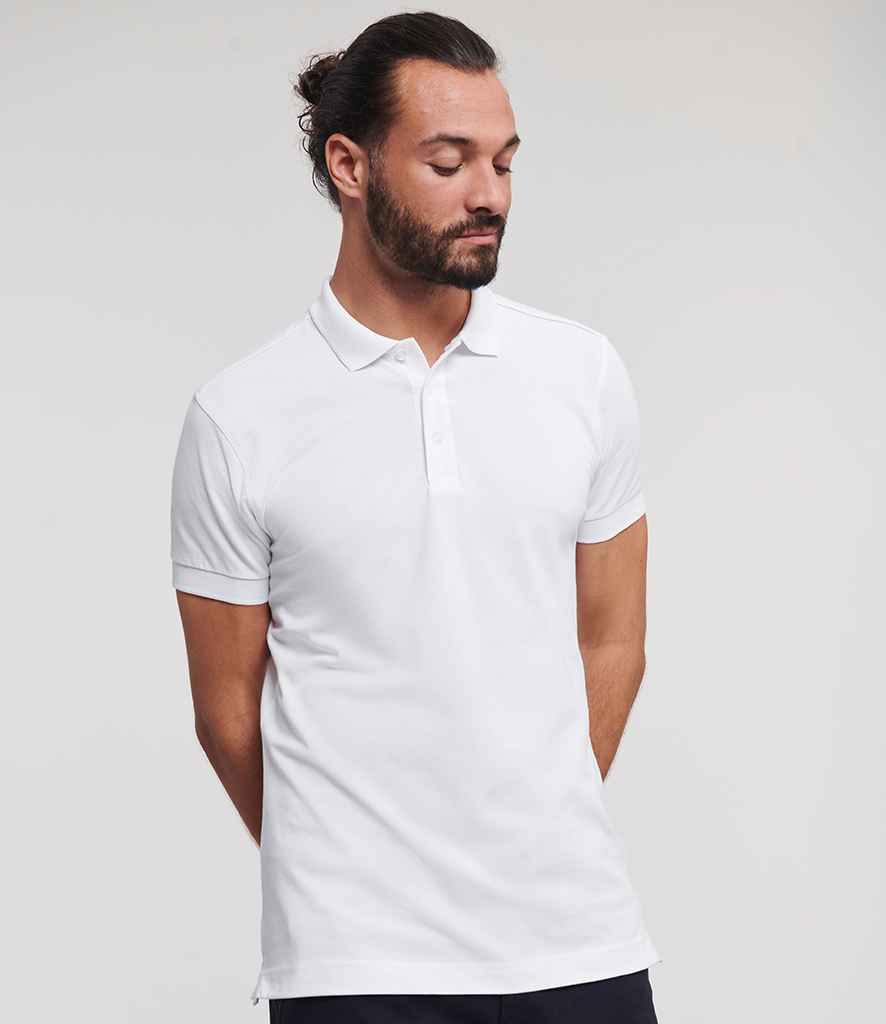 Russell Athletic Stretch Piqué Polo Shirt | White