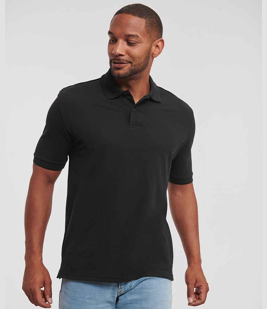 Russell Athletic Hardwearing Poly/Cotton Piqué Polo Shirt | Black