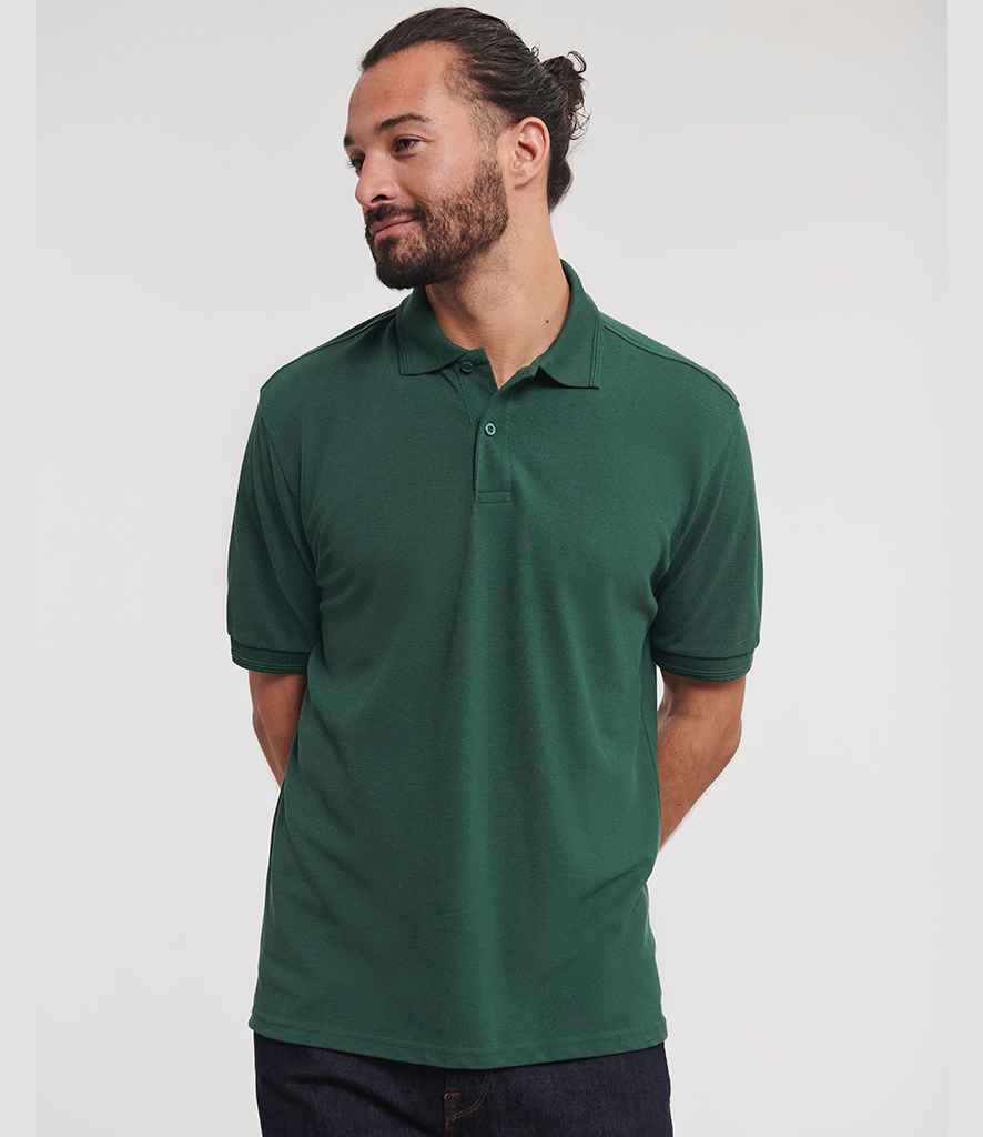 Russell Athletic Hardwearing Poly/Cotton Piqué Polo Shirt | Bottle Green