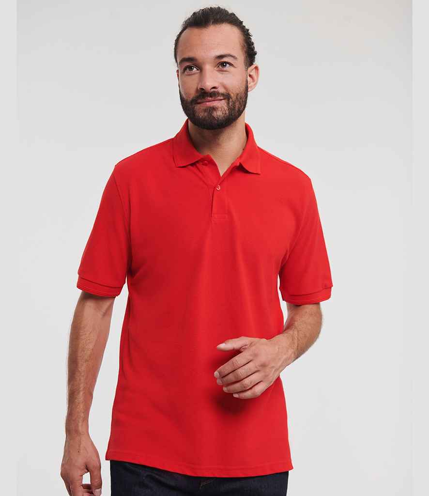 Russell Athletic Hardwearing Poly/Cotton Piqué Polo Shirt | Bright Red