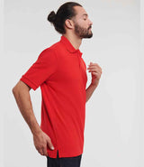 Russell Athletic Hardwearing Poly/Cotton Piqué Polo Shirt | Bright Red thumbnail 3