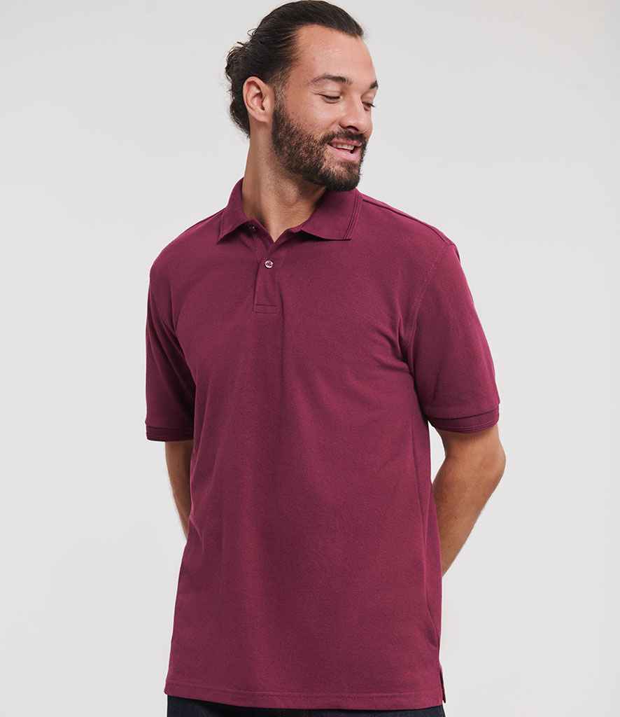 Russell Athletic Hardwearing Poly/Cotton Piqué Polo Shirt | Burgundy
