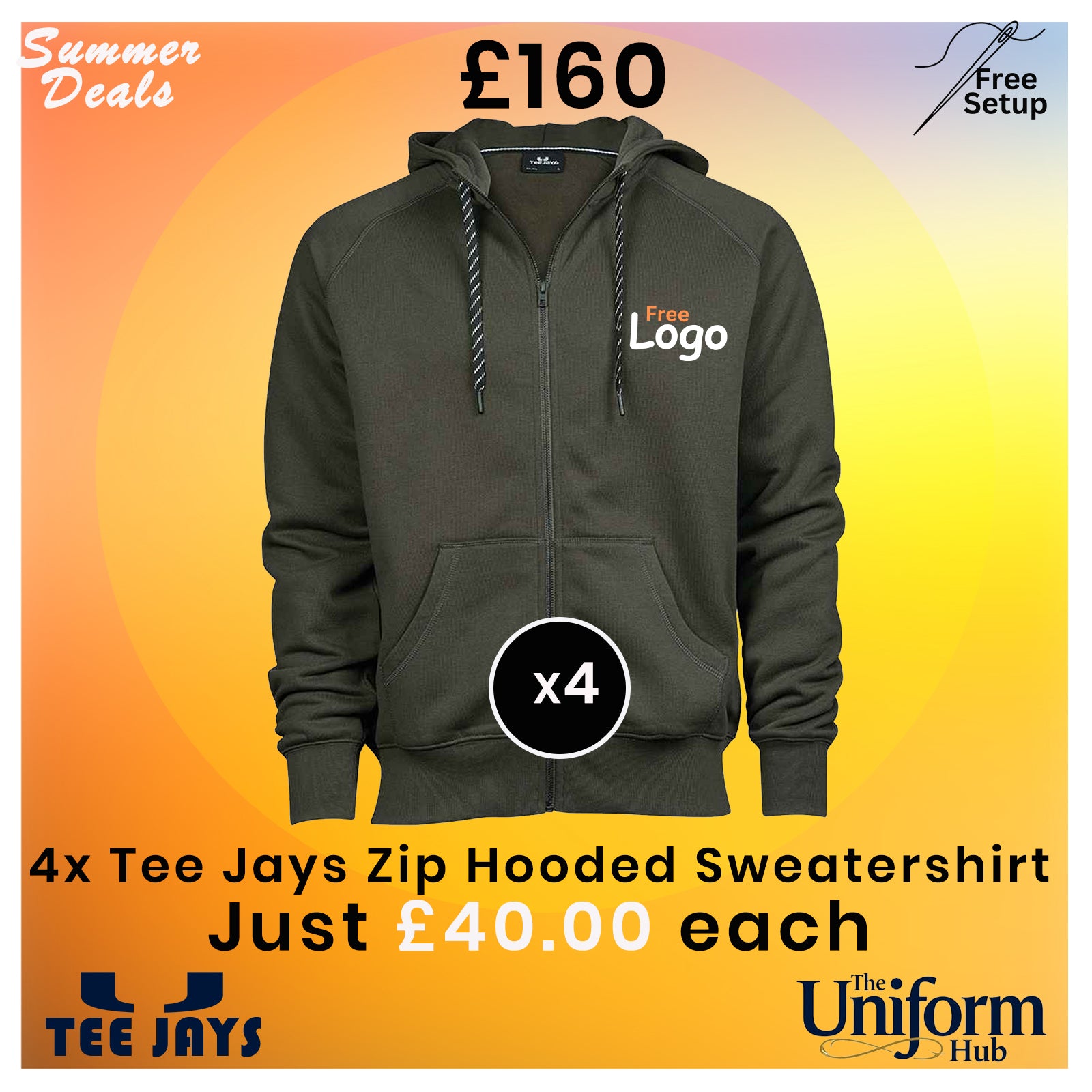 Summer Loading - Tee Jays Full Zip Hooded Sweatshirt x4