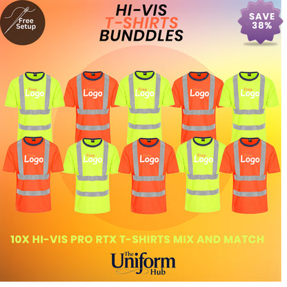 10 x PRO RTX Hi-Vis T-Shirts