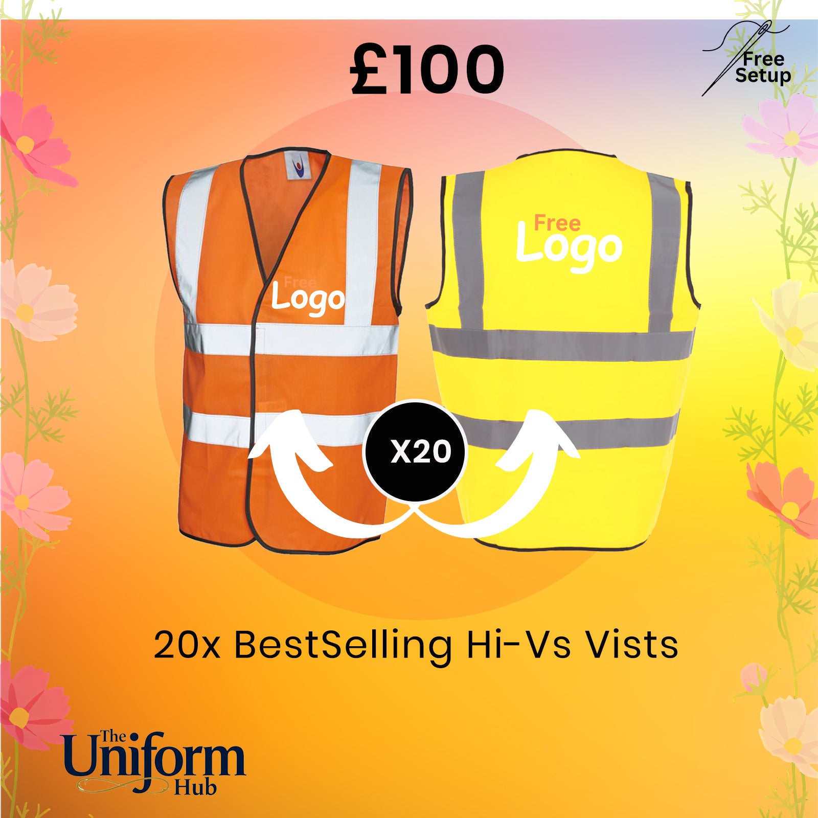 Spring Workwear Deals - Hi Vis Vests x20 (Double Logo)