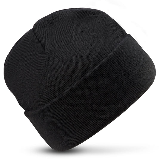 Beanie Hat with Lining - Black