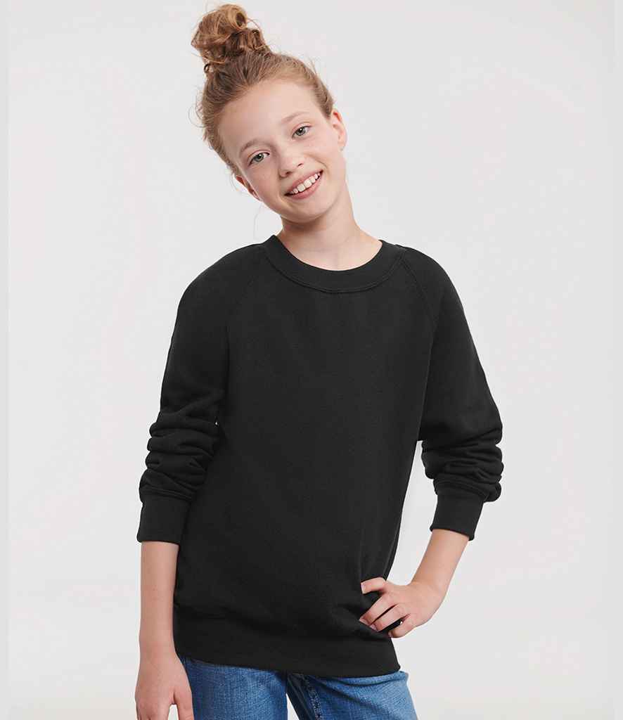 Russell Athletic Kids Raglan Sweatshirt | Black