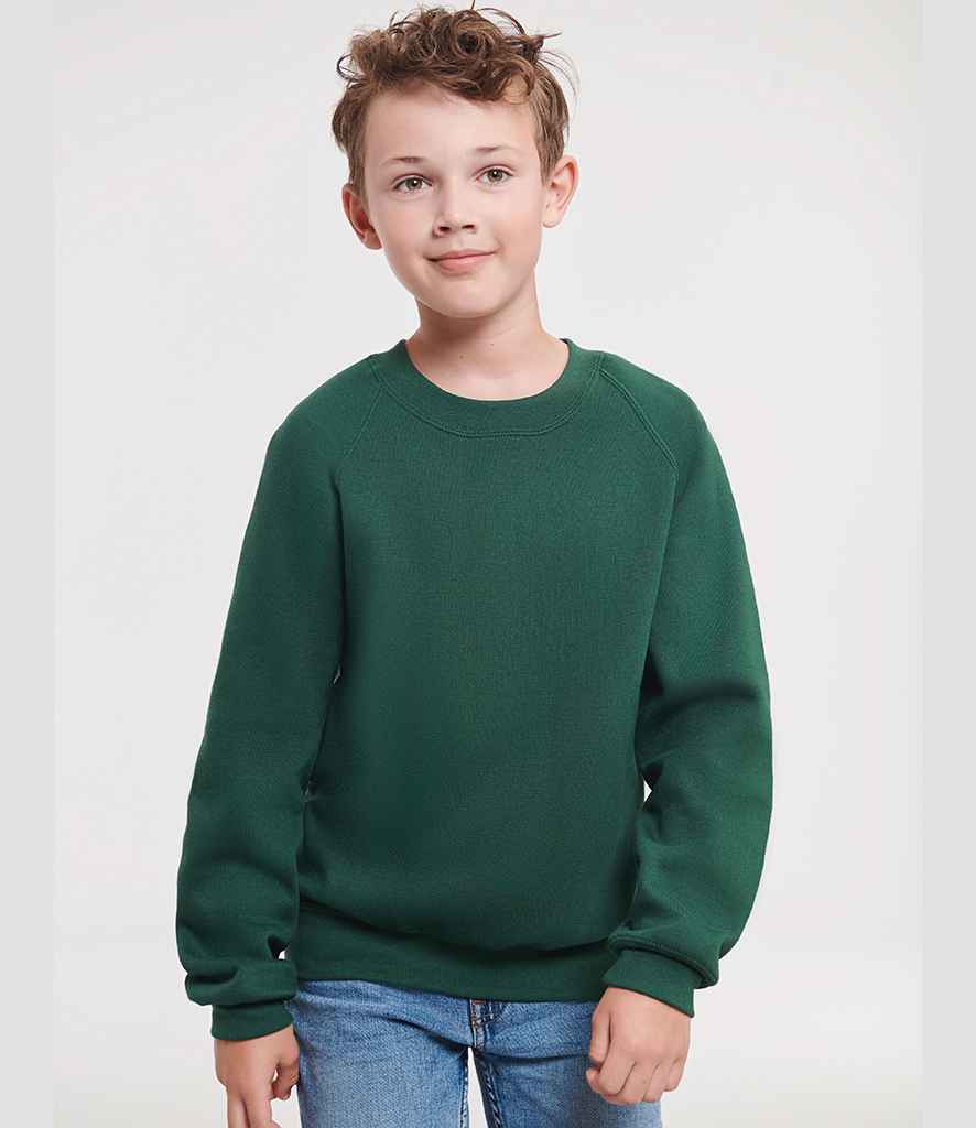 Russell Athletic Kids Raglan Sweatshirt | Bottle Green