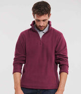 Russell Athletic Zip Neck Outdoor Fleece | Burgundy thumbnail 1